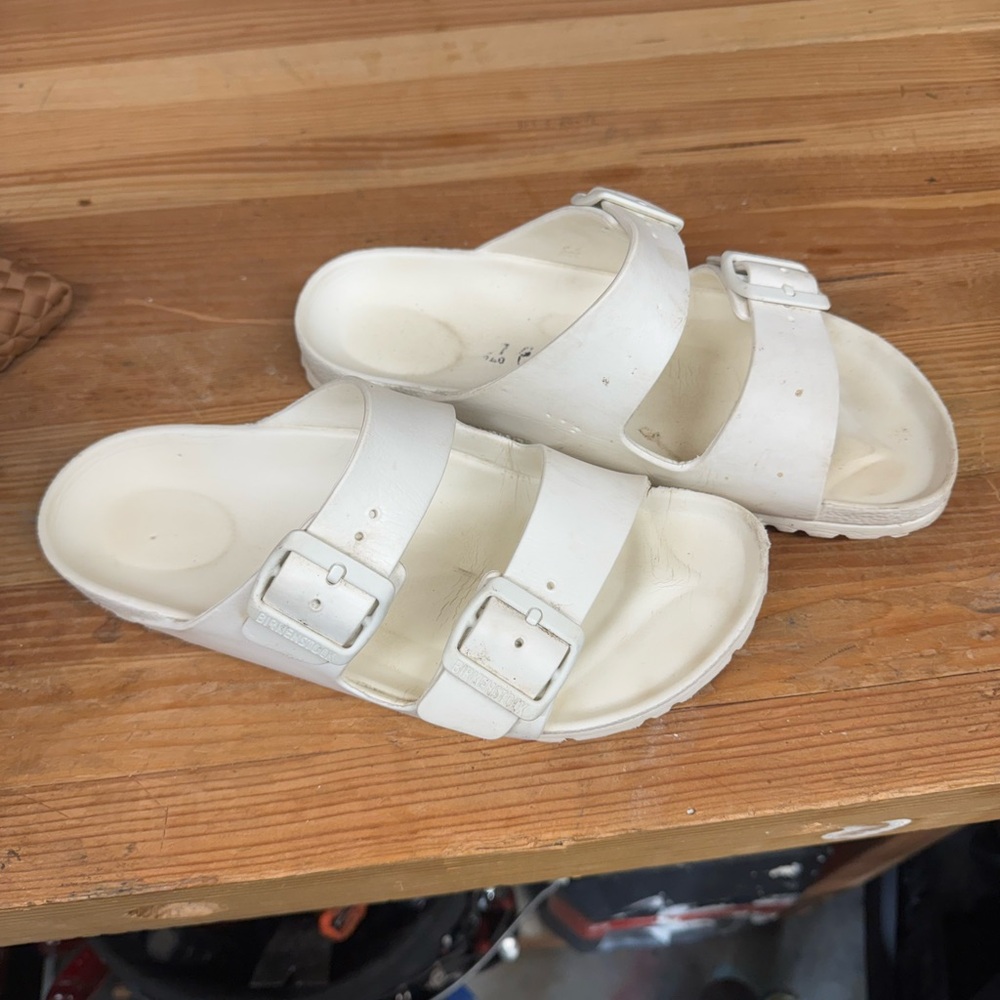 Birkenstock White Slide Sandals Arizona Eva